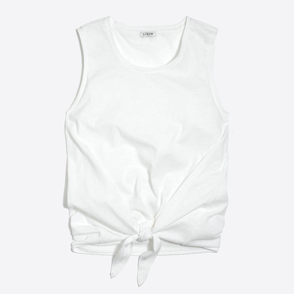 J. Crew Factory Tops - New JCREW White Tie Front Tank Top